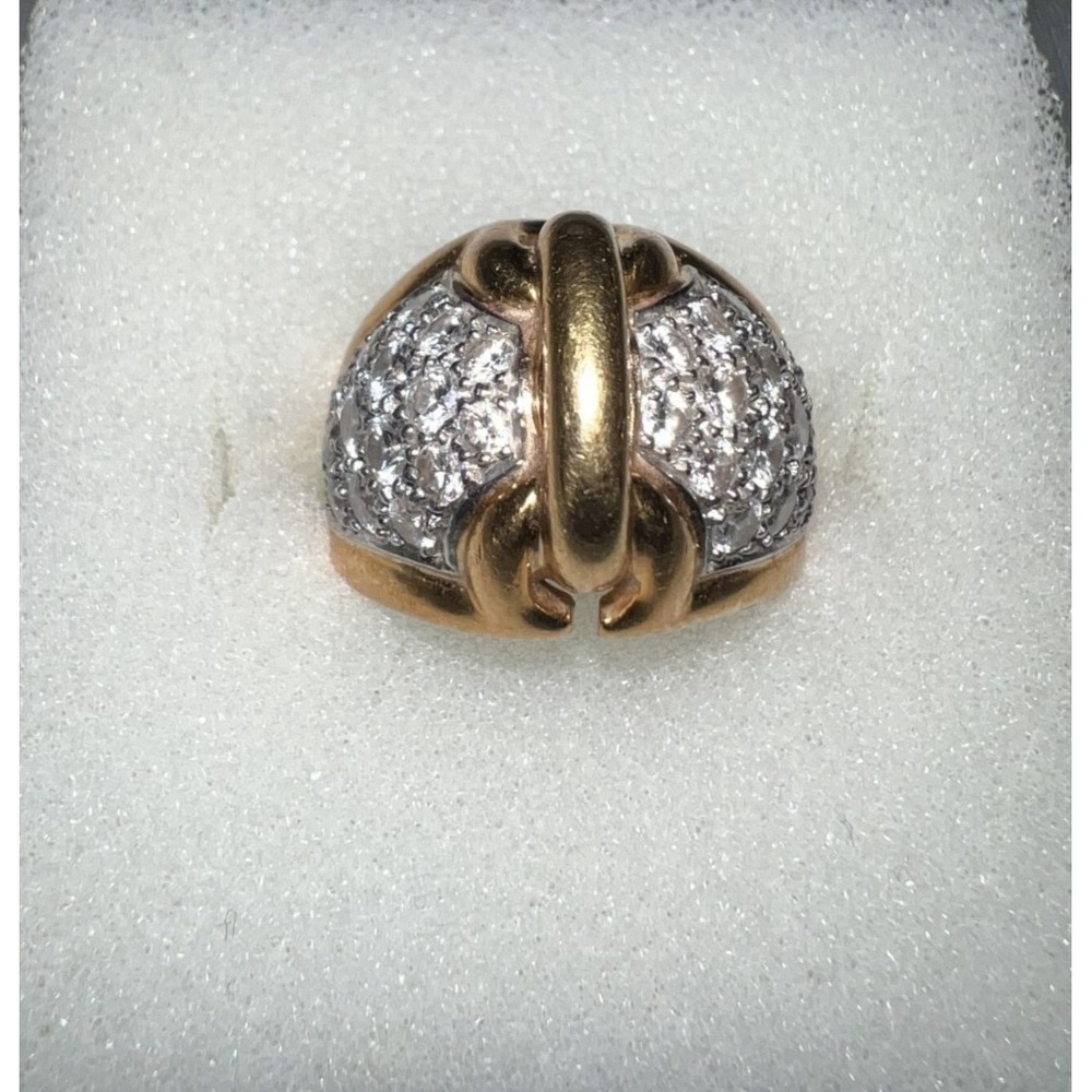 Vintage Cartier Dome Ring Sparkling Diamond Accent 18k Gold Cocktail Statement - Picture 2 of 13